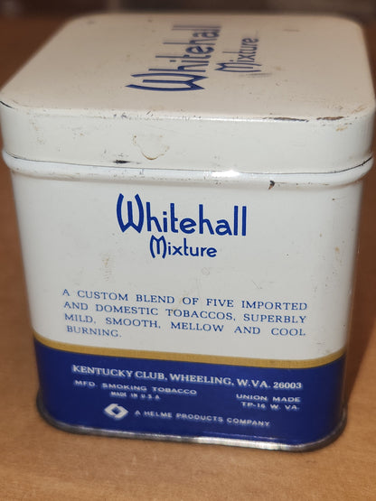 Vintage Whitehall Mixture Tobacco Tin Kentucky Club Wheeling W.VA. Empty No Contents tin01
