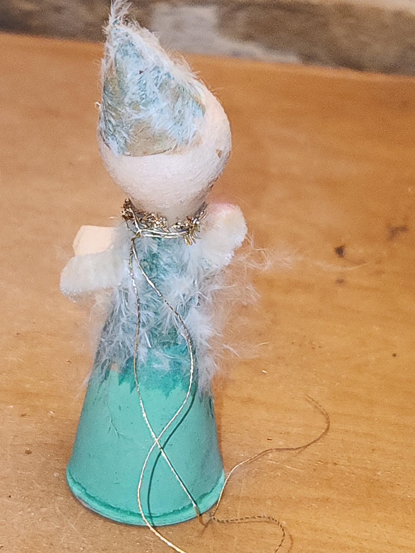 Vintage Commodore Japan Spun Cotton Lady Choir Christmas Ornament AS IS ca56