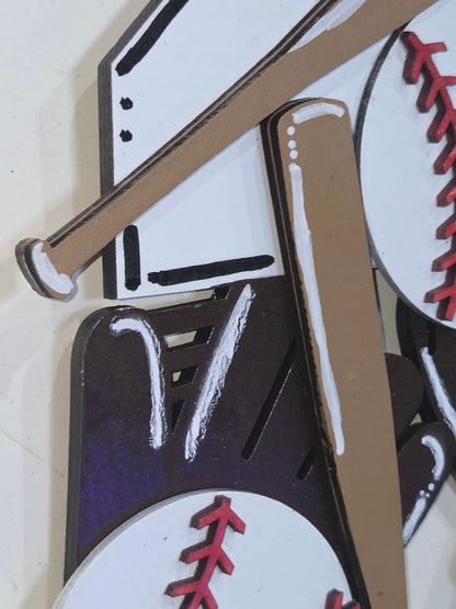 Baseball Summer Insert for Interchangeable Pot Spilling Door Sign *Sign Sold Seperately*