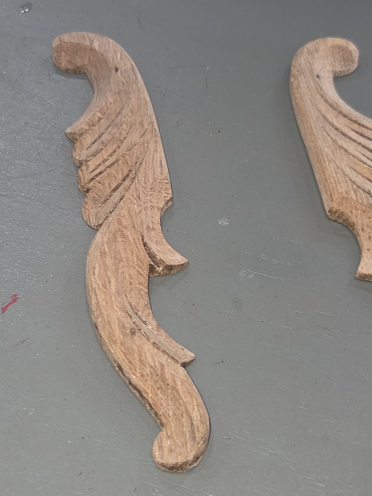 Antique Wooden Furniture Applique Set of 2 AS IS ws8