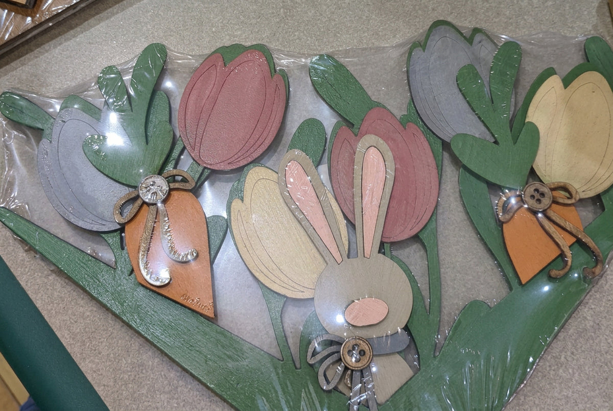 Easter tulip and bunny Insert for Envelope Door Sign *sign sold seperately* ei24