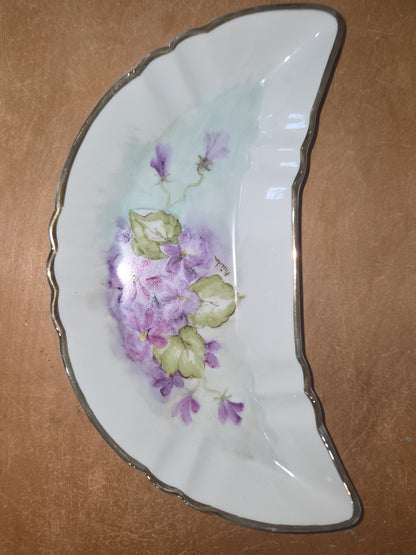 Vintage Lefton China Hand Painted Crescent Beside the Plate Tray G5