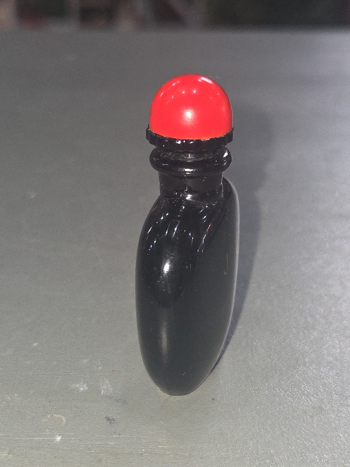 Vintage Miniature Perfume Bottle Joy~Jean Patou France Black Glass 2" EMPTY vpb6