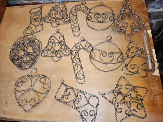Handmade Wire Twist Ornaments Set of 16