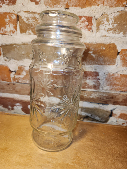 Vintage Anchor Hocking Planters Mr. Peanut Clear Glass Jar With Lid 1980s jr091