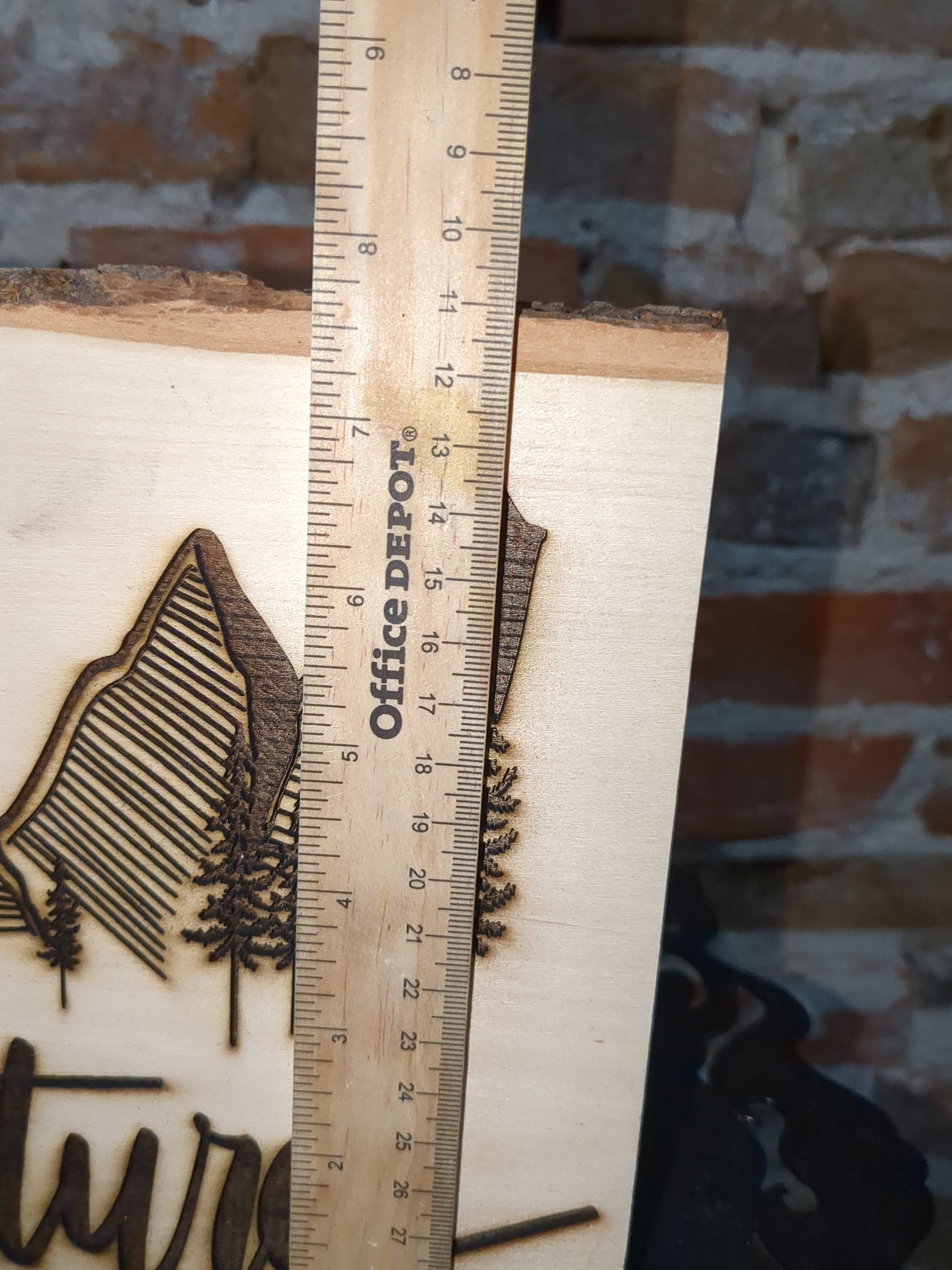 Live edge slab balsa wood Adventure laser engraved ew54