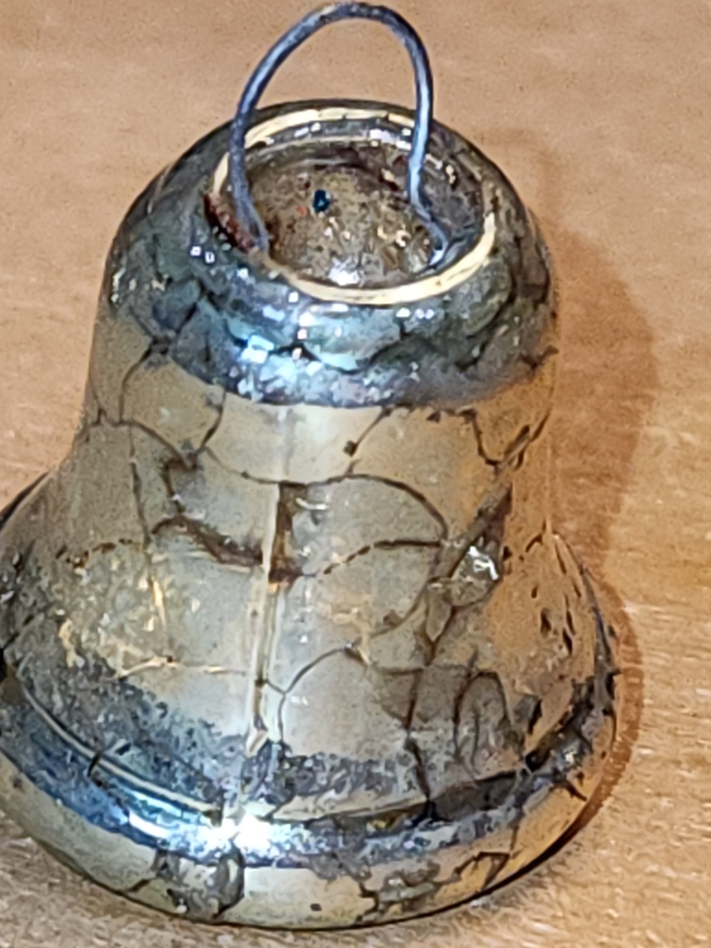 Vintage Mini Mercury Glass Bell Ornaments Set of 3 mg01