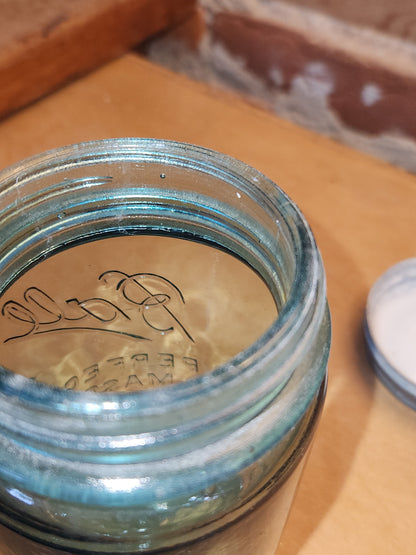 Vintage Ball Perfect Mason Glass Pint Jar #1 Aqua Blue Zinc Ball Lid bl1