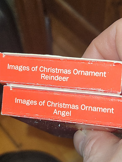Vintage Avon Images Of Christmas Ornaments Rocking Horse and Reindeer àv61 AS IS CLEARANCE