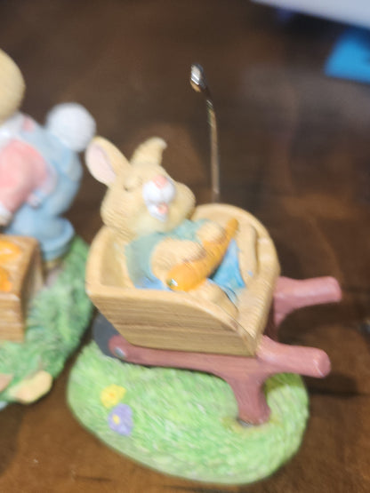 Vintage Hallmark Keepsake Ornament Bumper Crop Bunny Spring Carrots Set of 3 1996 NO BOX Ho01
