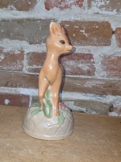 Vintage Ceramic Deer Holly Berries Christmas Handpainted dr4