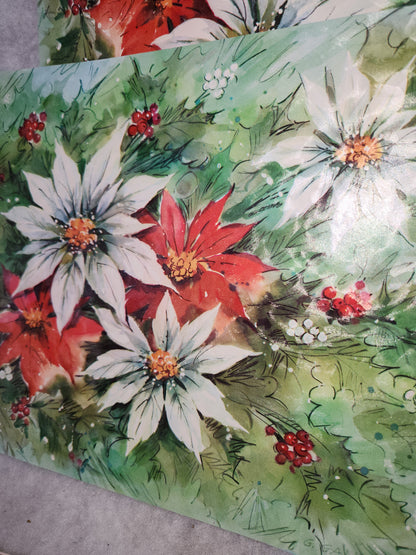 Vintage Christmas Place Mats Lot Of 6 Wipe Off and Re-Use 3 G. Galian Designs
