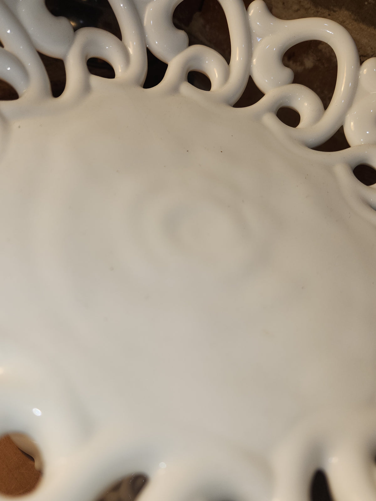 Vintage Fostoria Milk Glass Compost Pedestal Footed Fruit Bowl Monroe Pattern Lace-edge Loop and Open Loop mg12