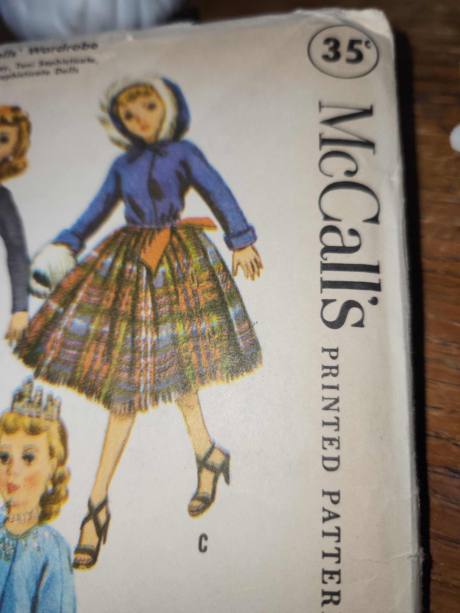 Vintage McCalls Sewing Pattern #2255 For 10-1/2” High Heel Figure Dolls 1958 AS IS