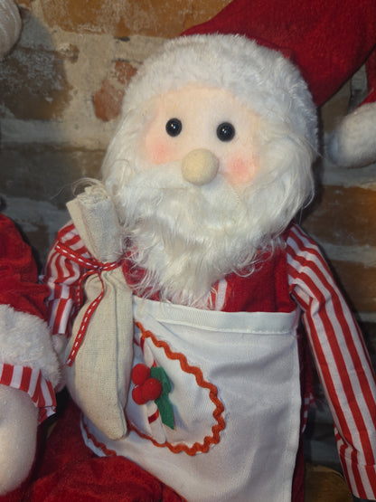 Santa and Mrs. Claus Plush Weighted Bottom Weighted Baking Rolling Pin Flour Hannah's Handiworks hh3