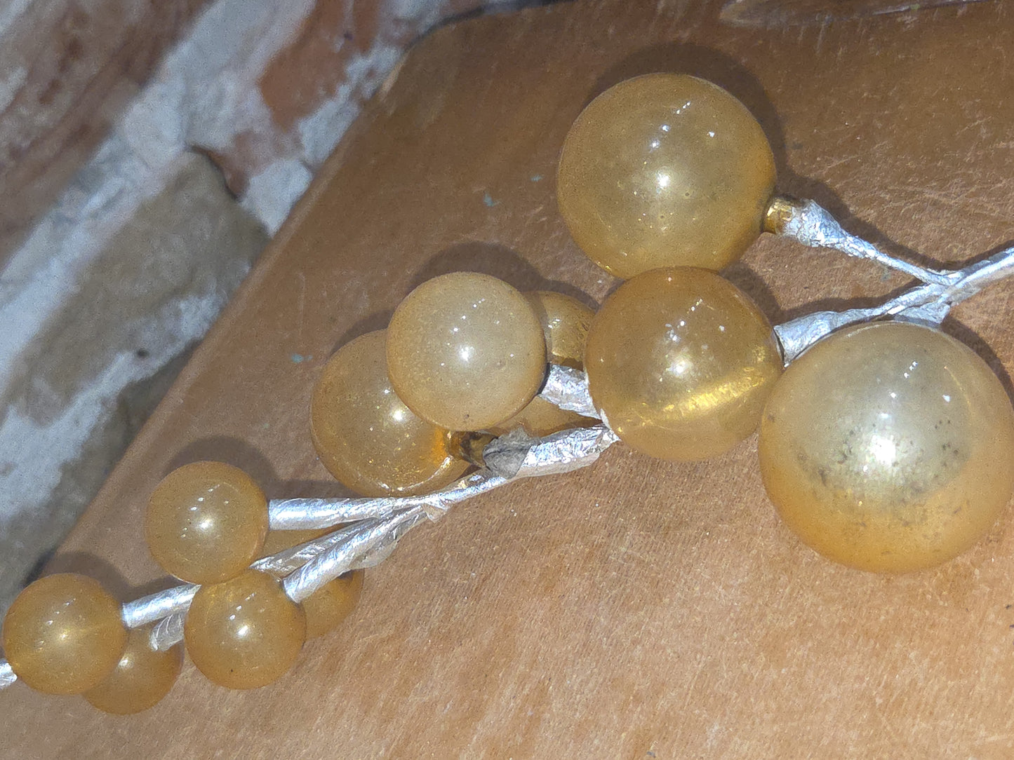 Vintage Mercury Glass Grape Clusters Picks Set of 4 mg122