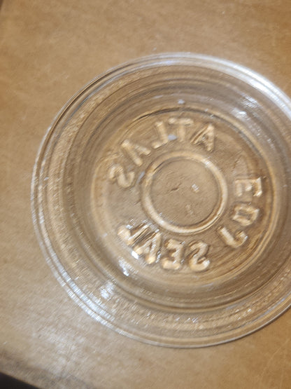 Vintage Atlas EDJ Glass Top Insert for Canning with Regular Size Metal Ring and Glass Jar Lot of 5 gl06