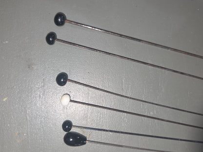 Vintage Hat Pins Black and White Set of 6 vhp1