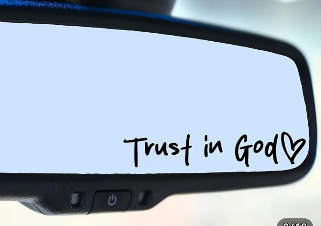 Mirror decal Trust in God d28