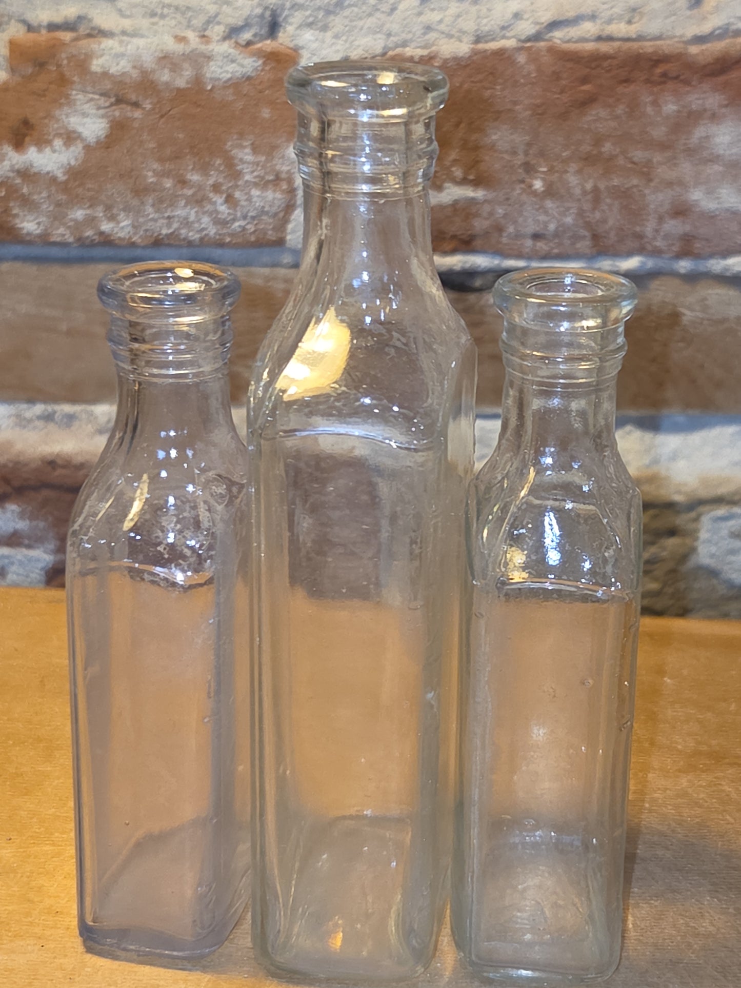 Vintage Medicine Bottles Clear Glass Illinois Glass Company Set of 3 vmb09