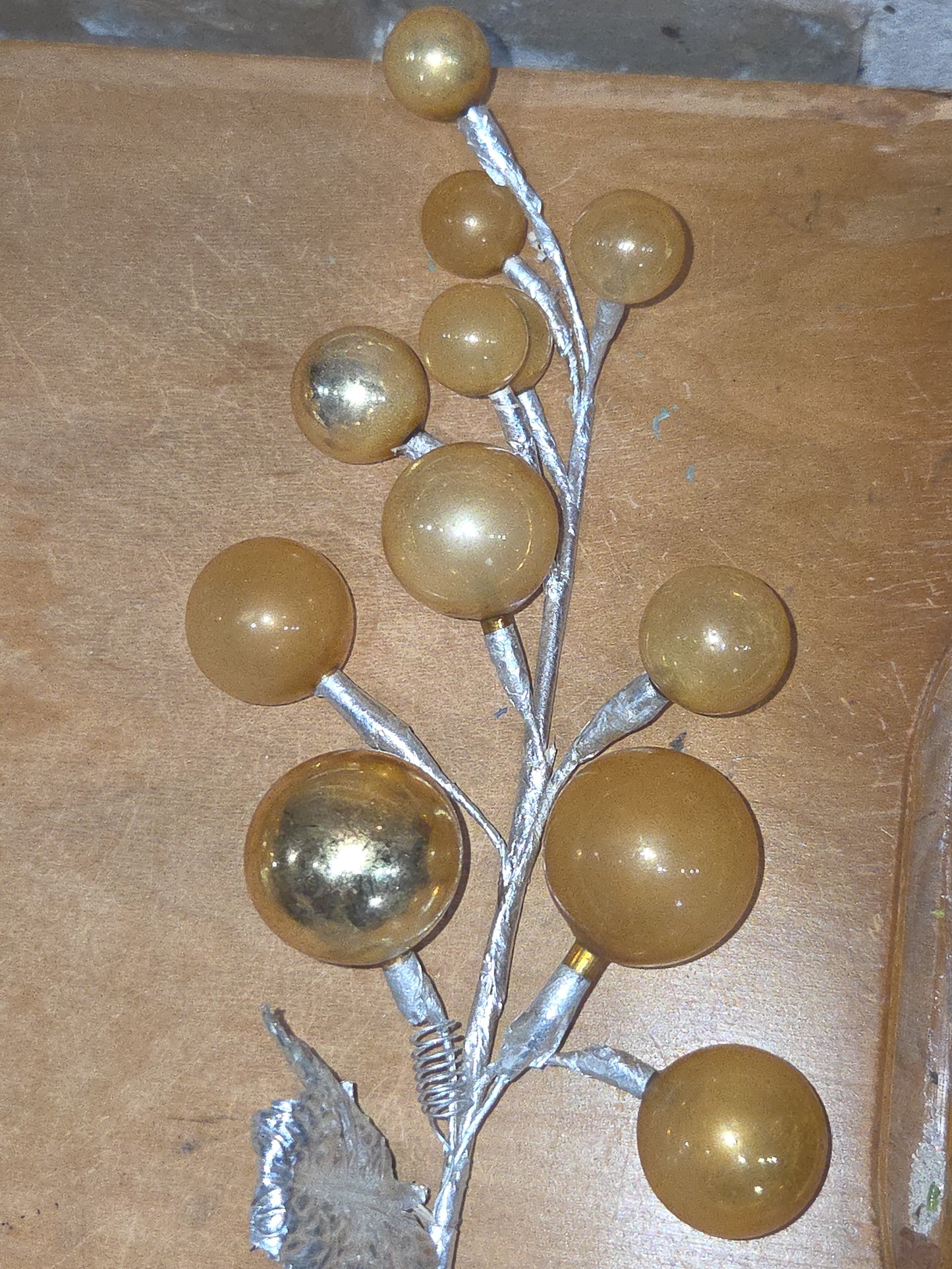 Vintage Mercury Glass Grape Clusters Picks Set of 4 mg122