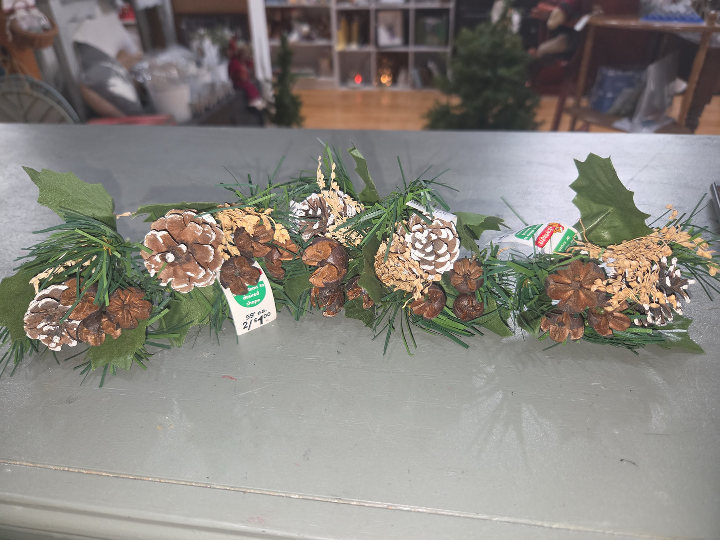 Vintage Joybrite Christmas Picks Lot of 5 Pinecone Bakuli Pods Baby's Breath jb76