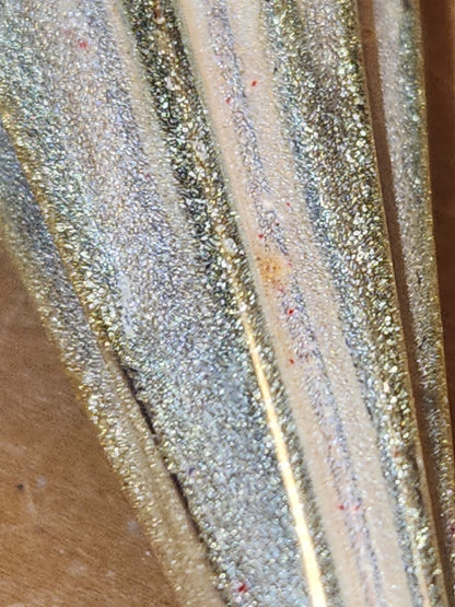 Vintage German or Poland 10” Glass Gold Parasol Ornament Folded Umbrella OO1