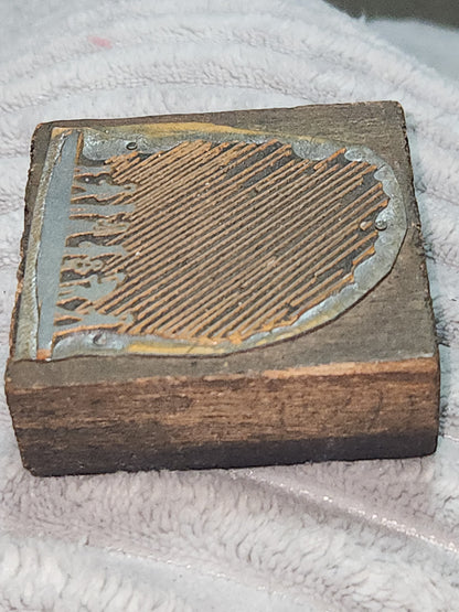 Vintage Wood Metal Newspaper Print Block Printer's Press People Walking pb2