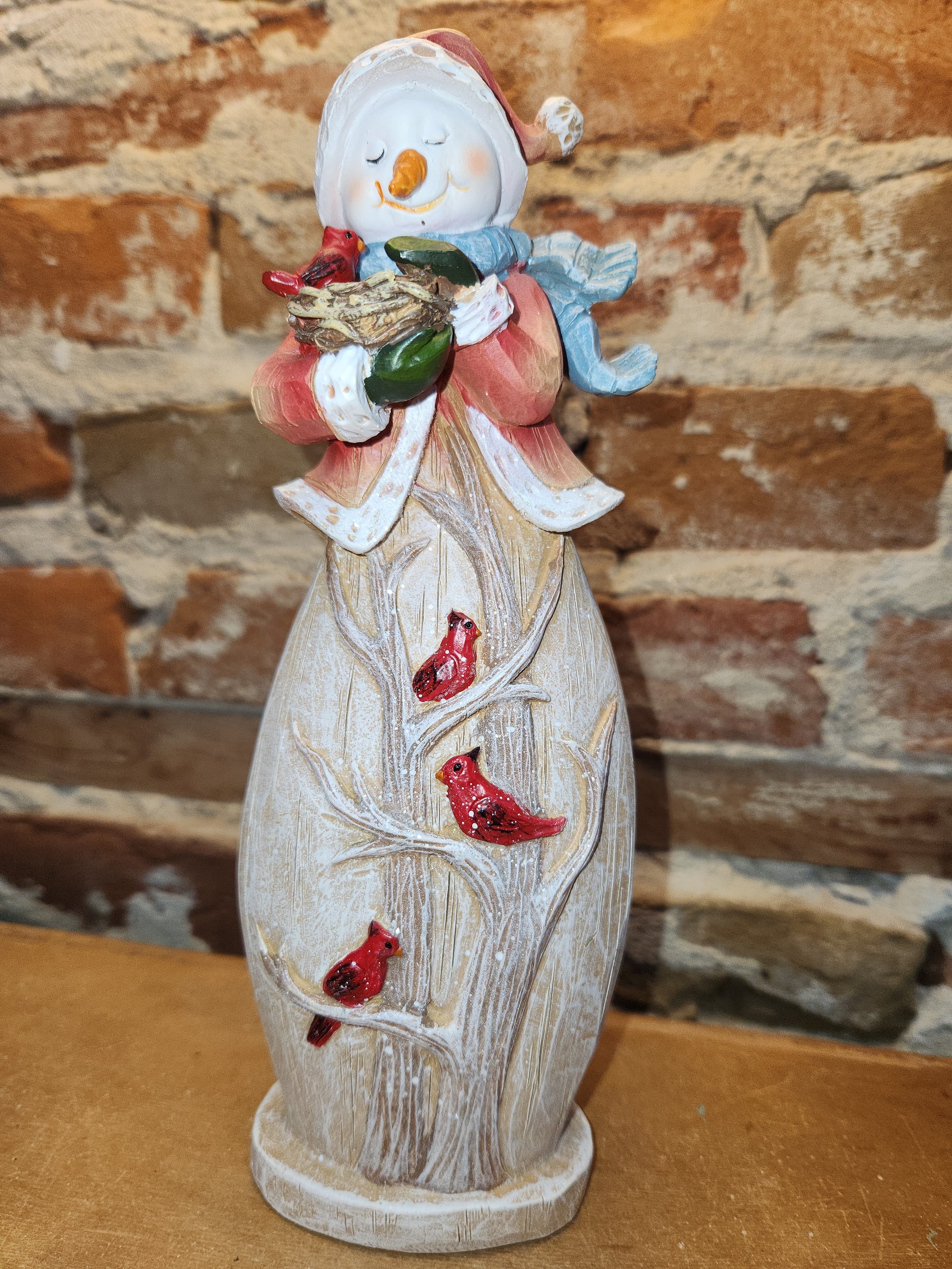 Snowman Figurine with a Cardinals 10" tall sm2