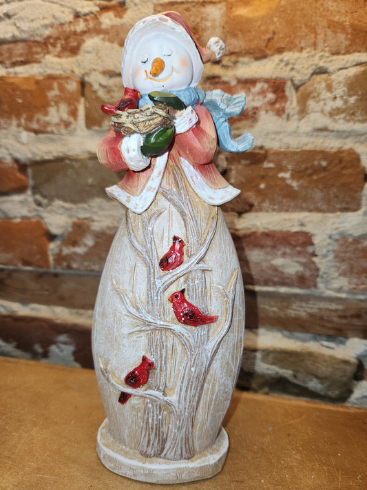 Snowman Figurine with a Cardinals 10" tall sm2