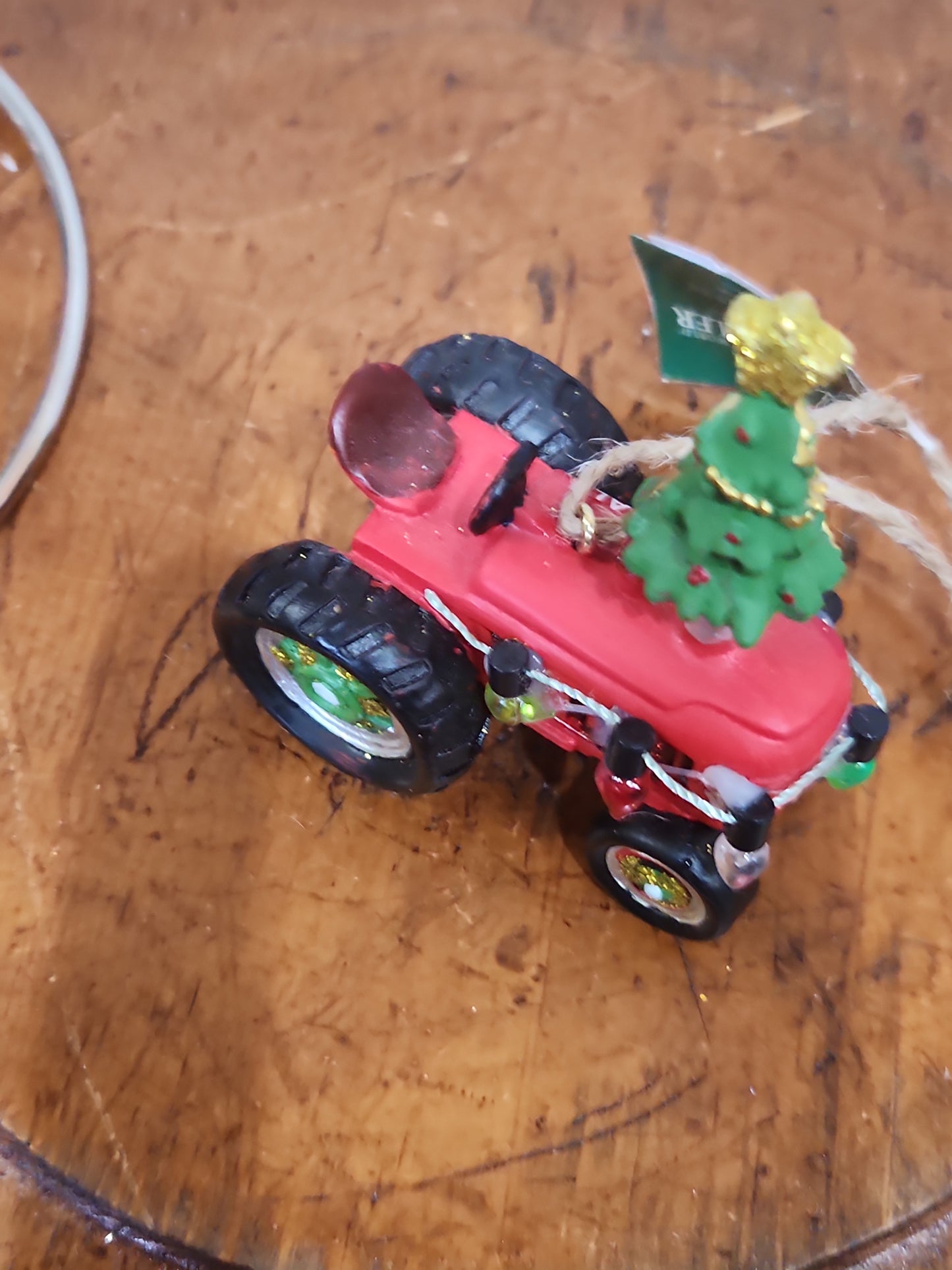 3.25" Red RESIN TRACTOR ORNAMENT ot2