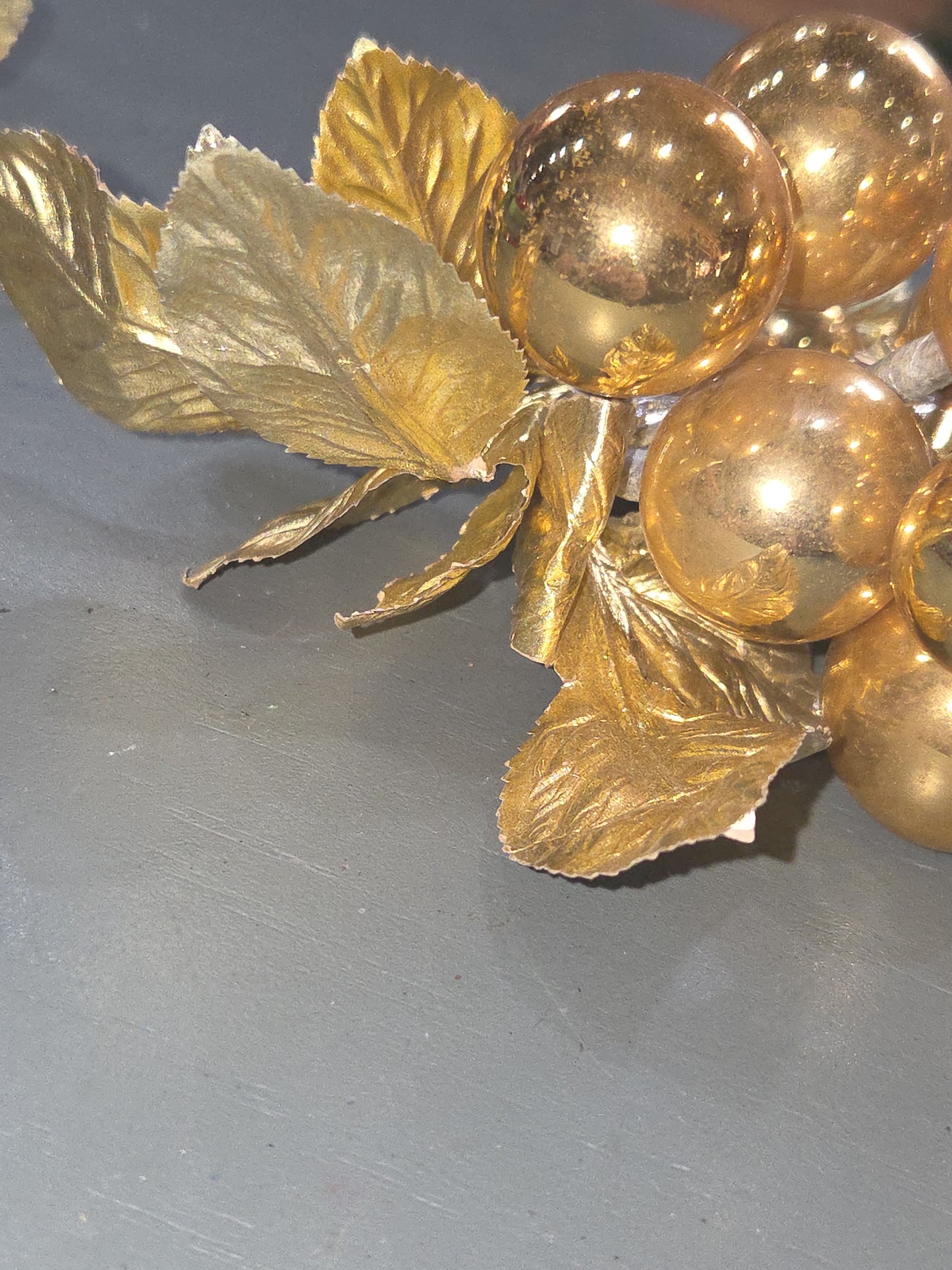 Vintage Mercury Glass Grape Cluster Ornament With Spare for Parts mg902