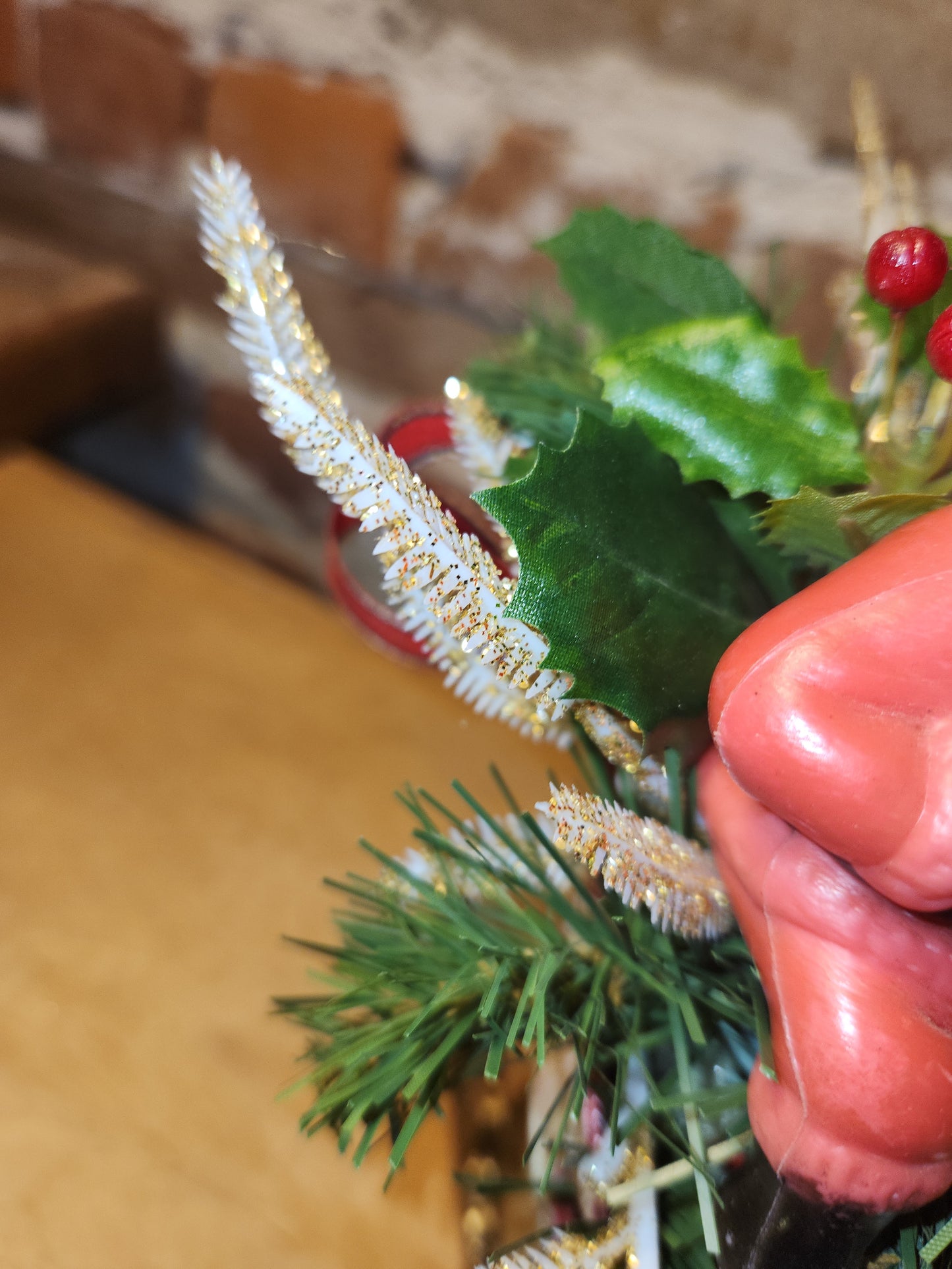 Vintage Plastic Santa and Sleigh Blow Mold vs9