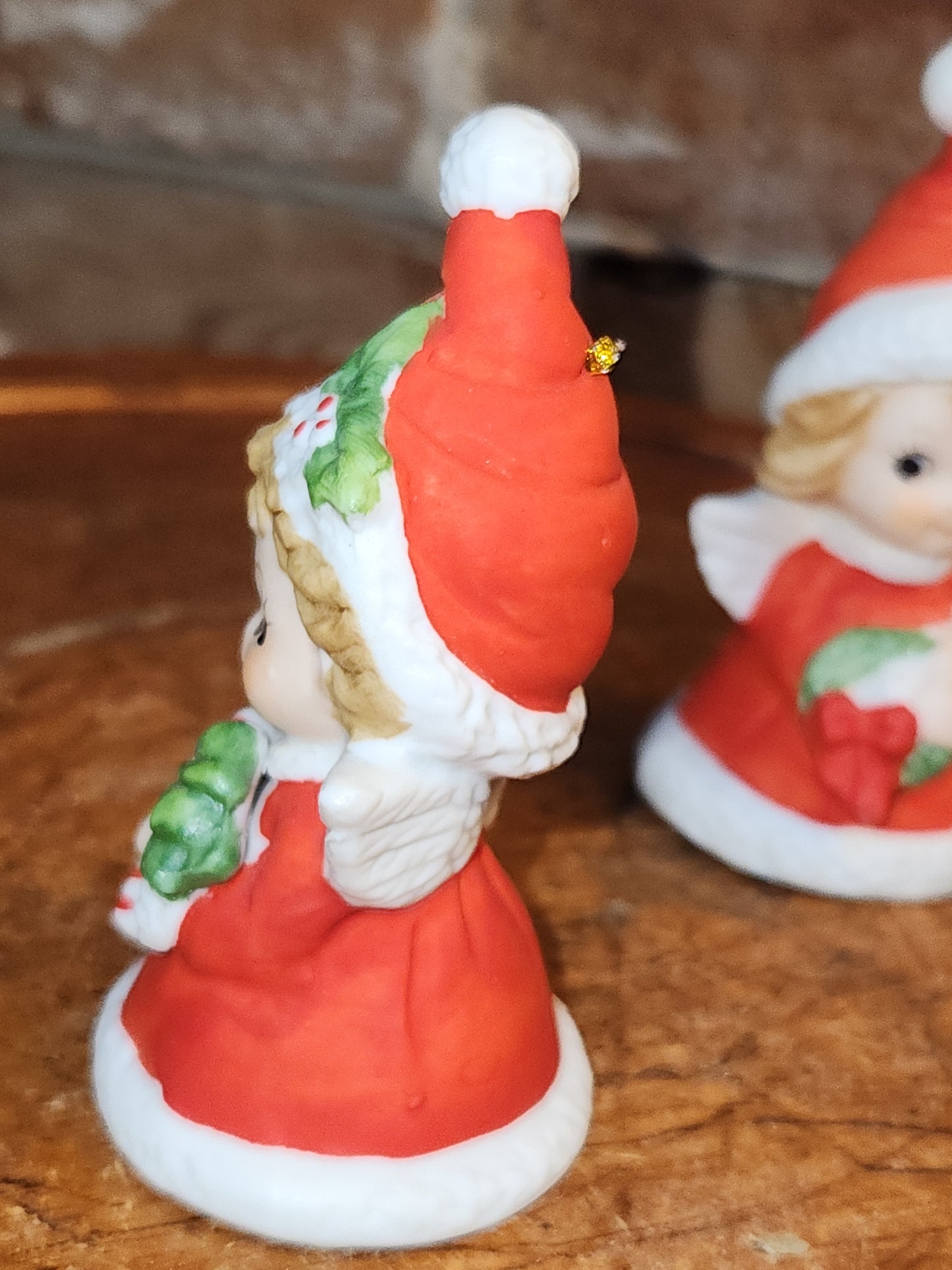 Vintage Lefton Petite Angel Girl Bell Figurines Set of 3. Praying Angel Signed.