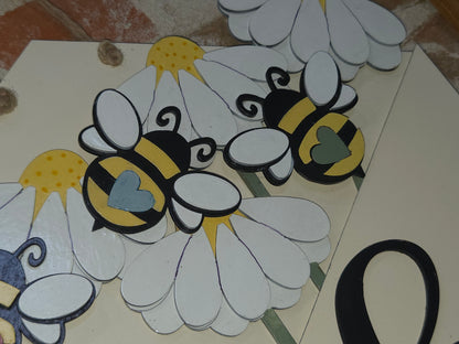 Bee and Flower Insert for Envelope Door Sign *sign sold seperately* EI7
