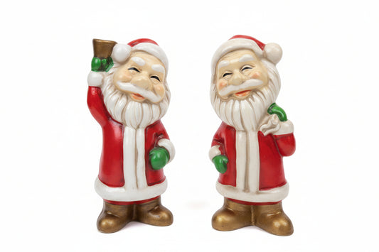 Vintage Chalkware Santa Figurines Set of 2 Made in Japan cw2