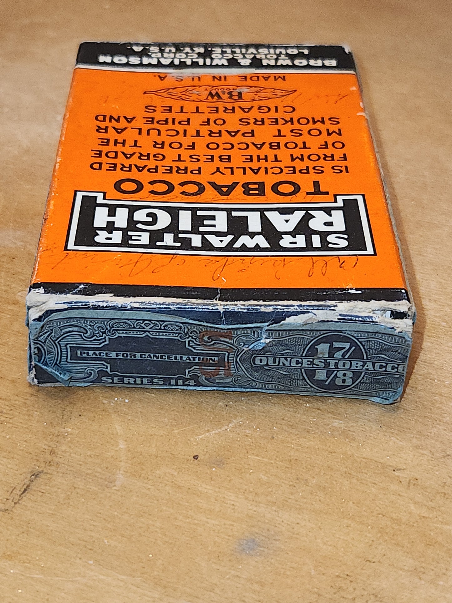 Vintage SIR Walter Raleigh Tobacco Packet Box Pack Pipe and Cigarettes Brown & Williamson Kentucky cig1