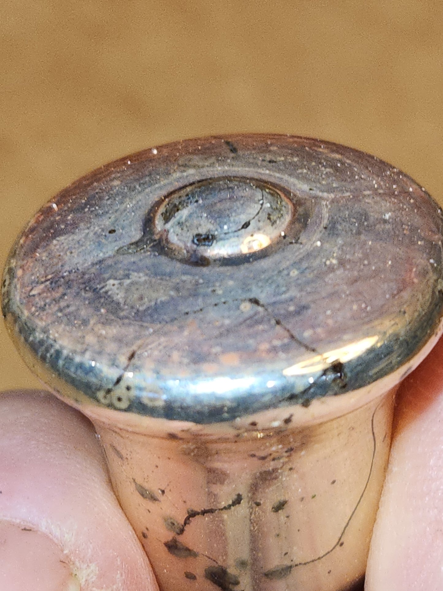 Vintage Mini Mercury Glass Bell Ornaments Set of 3 mg01