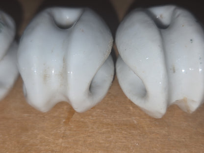Vintage Small White Ceramic Porcelain Egg style Insulator Set of 3 Japan vi9