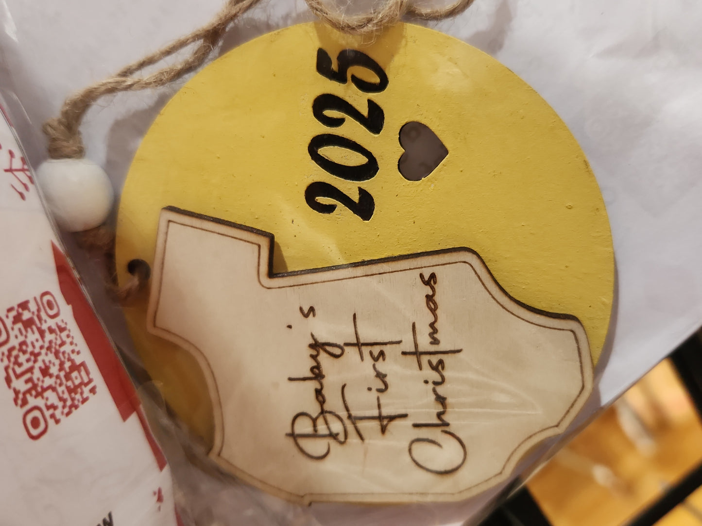 Custom Order Ornament Wooden Baby's First Christmas
