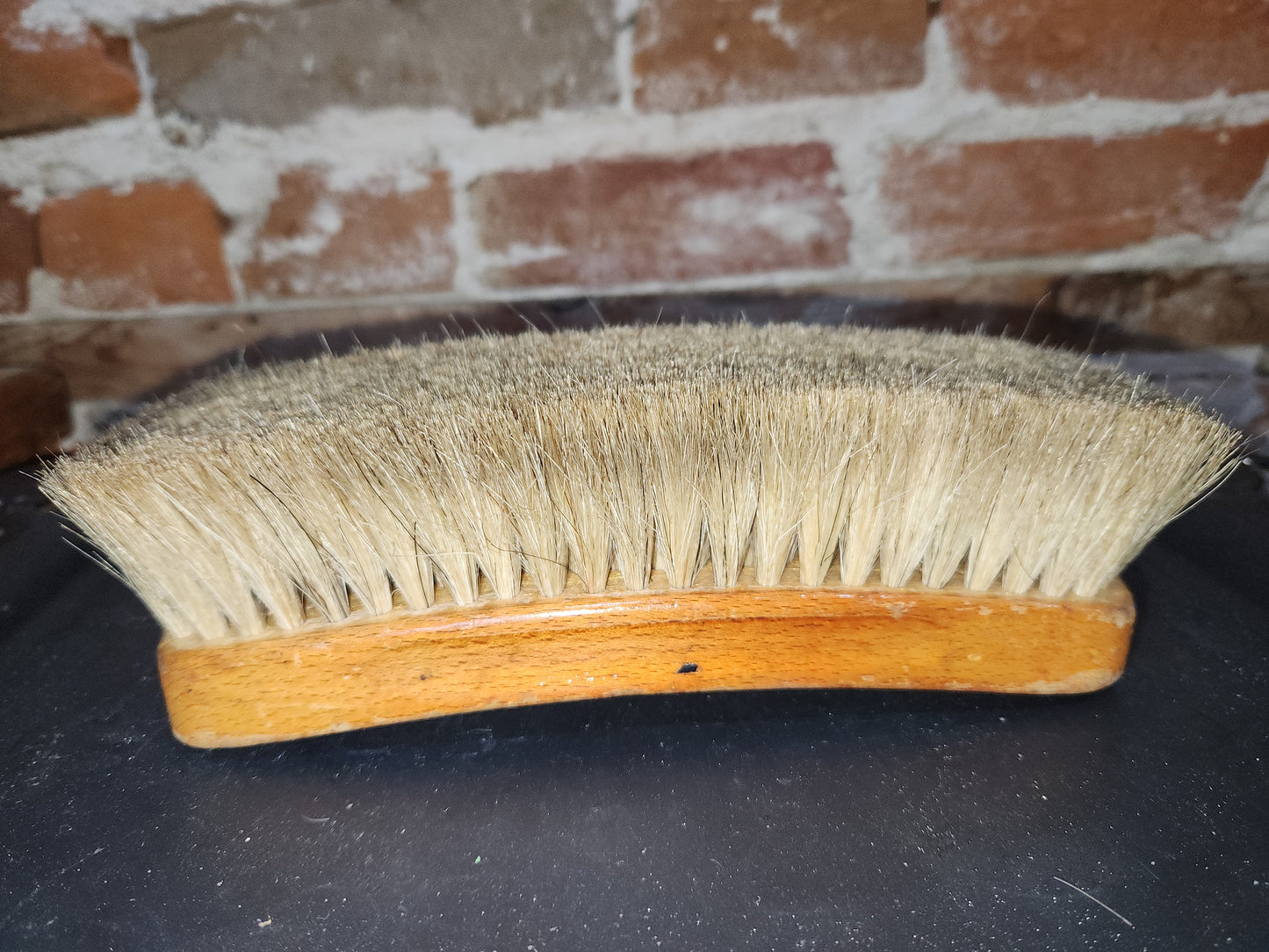 Vintage Wooden Shoe Polish Brush OXCO Walker 100% Sterilized Blond Horsehair Bristles