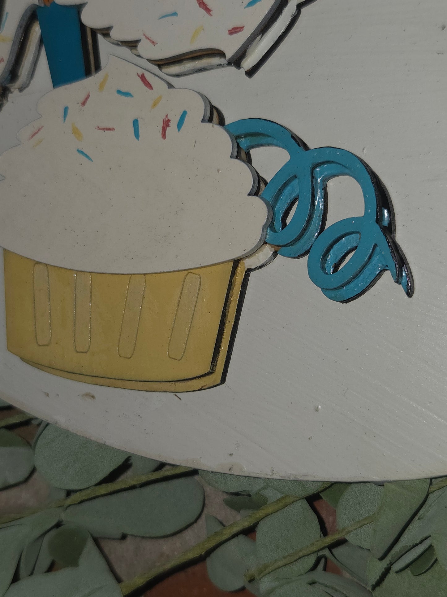 Cupcake Birthday Insert for Interchangeable Pot Spilling Door Sign *Sign Sold Seperately*
