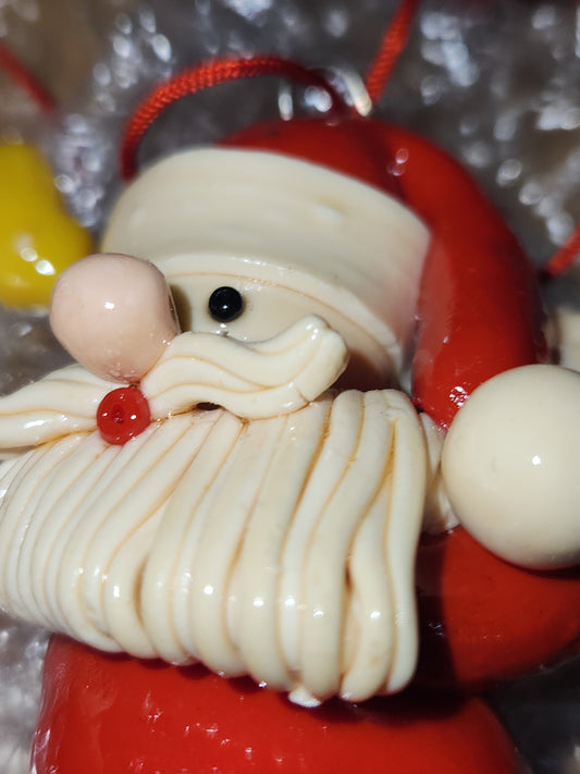 Vintage House Of Lloyd Ornaments Clay or Dough Sports Santa Baseball Ball Golf 1993