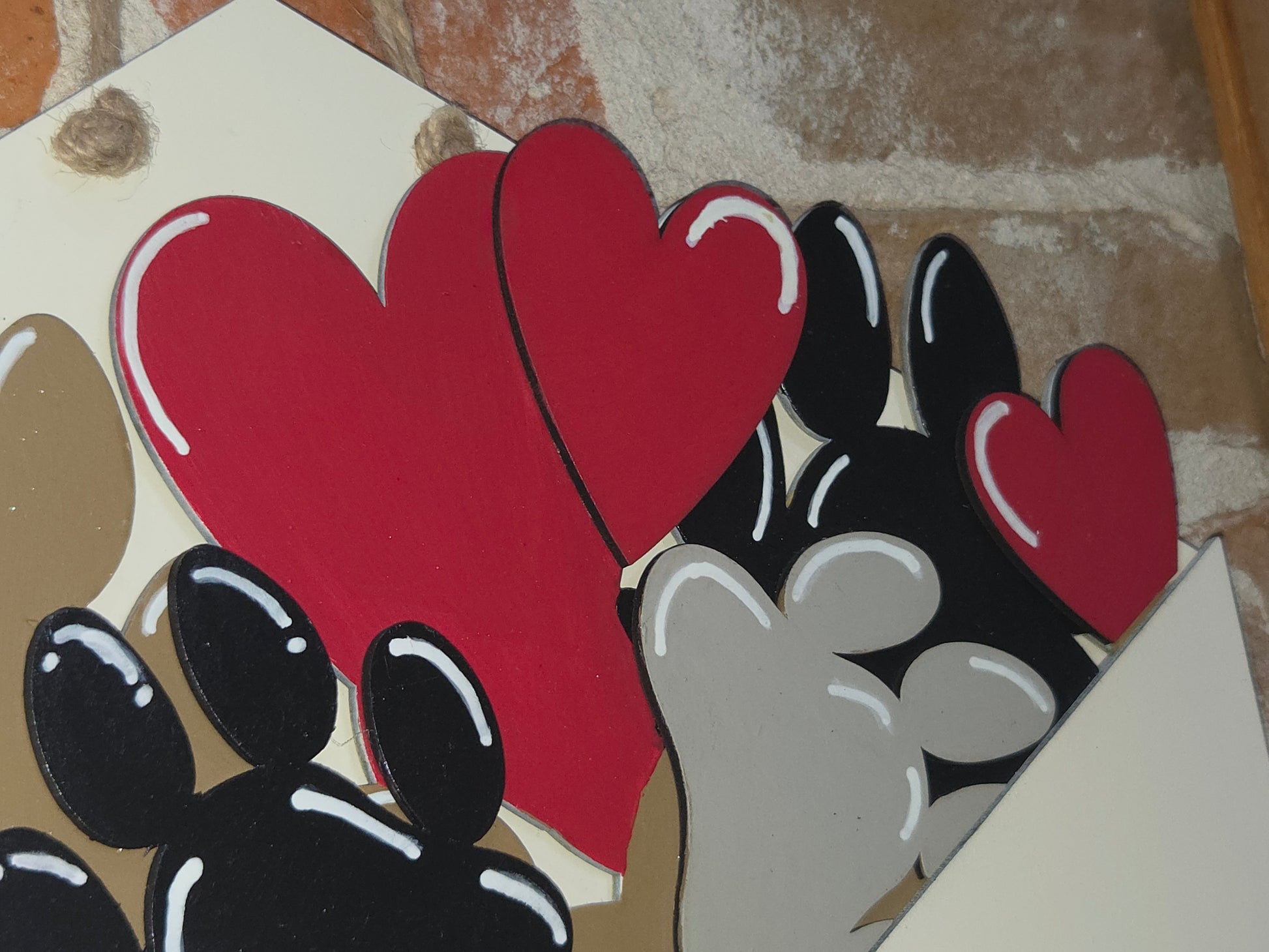 Paw Print Dog Cat Red Black Grey Tan insert for Envelope Door Sign *sign sold seperately* EI8