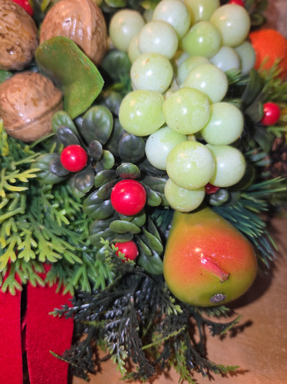 Vintage Plastic Greenery and Plastic Fruit for Christmas Arrangements