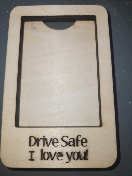 Visor Photo Frame Vertical & Larger Drive Safe I Love You! Add a photo and clip on visor vc09