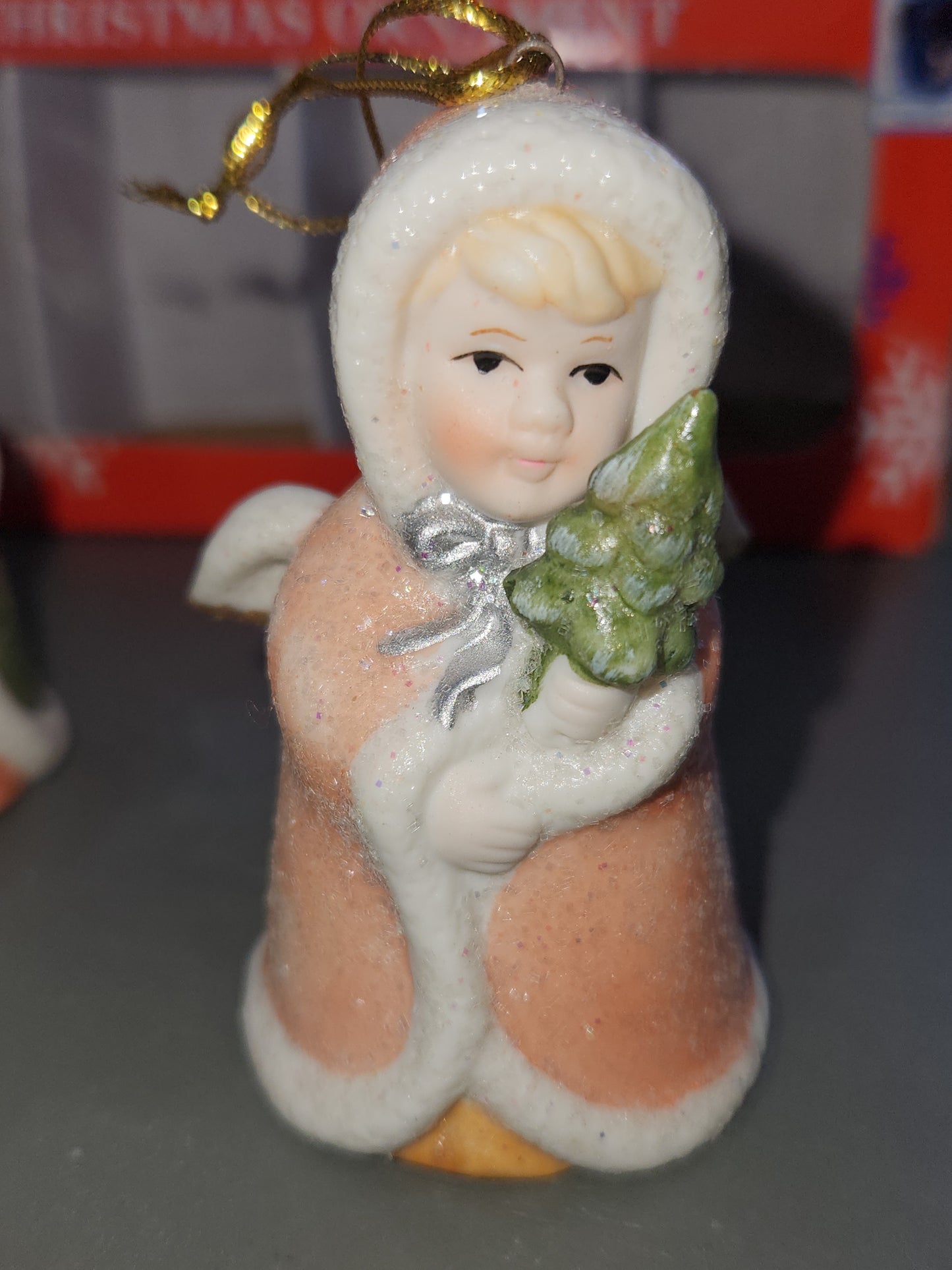 Vintage Glitter Angel Ornaments Set of 4