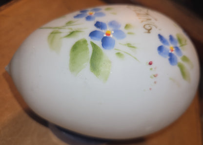 Antique Victorian Glass Blown Easter Egg Hand Painted AS IS eeg6