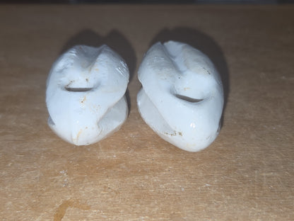 Vintage Ceramic Insulators Wire Strain Johnny Ball Style Egg Shaped Set of 2 AS IS vi10