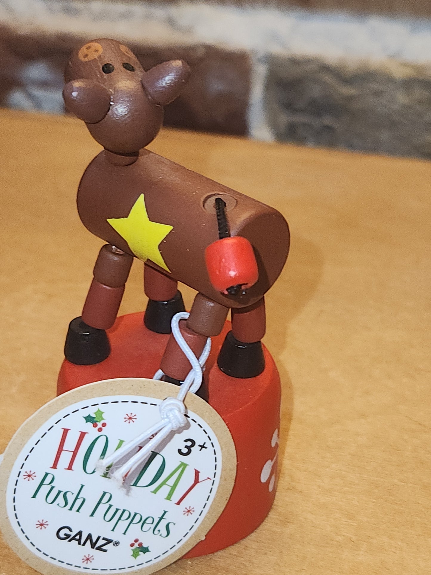 Reindeer Wooden Push Puppet pp3